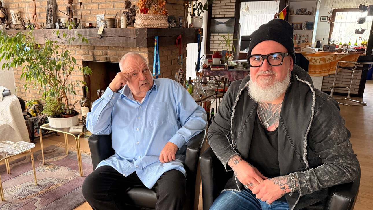 SPORT1-Reporter Reinhard Franke zu Besuch bei Harald Stenger in Friedberg bei Frankfurt