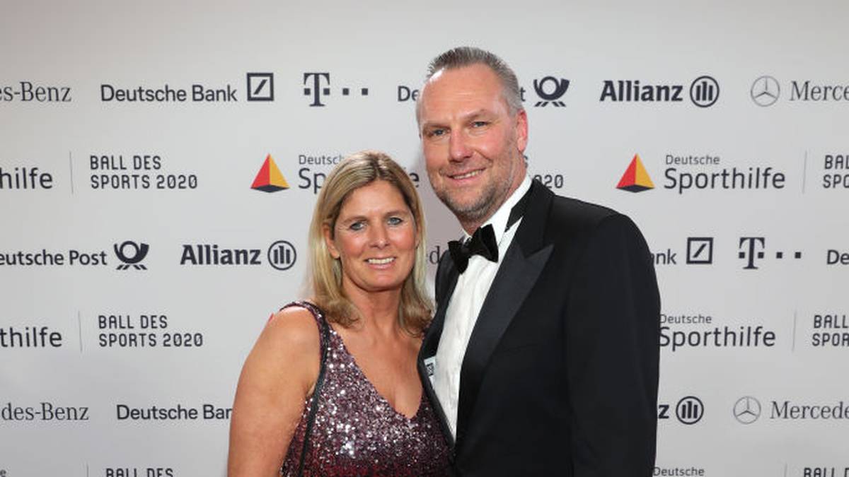 Christian Schwarzer, hier mit seiner Frau Tanja, vertrat die Handball-Weltmeister von 2007...