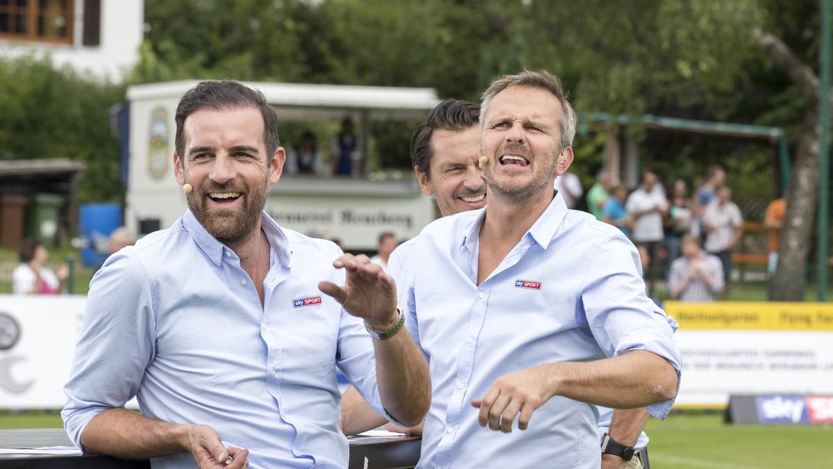 Es war das bestimmende Thema des Wochenendes: Dietmar Hamann (r.) hatte in seiner Funktion als Sky-Experte Bayern-Stürmer Robert Lewandowski vorgeworfen, in großen Spielen "etwas schuldig zu sein". Er prognostizierte gar, der Pole können zum "Problem" der Münchner werden