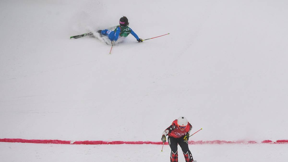 Pixner schlittert über den Schnee und scheint ihr sicher geglaubtes Viertelfinale doch noch aus den Augen zu verlieren