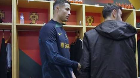 Der Empfang für Cristiano Ronaldo bei Portugals Nationalteam durch Bruno Fernandes fiel recht frostig aus   