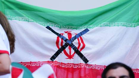 Die iranische Flagge im Blickpunkt