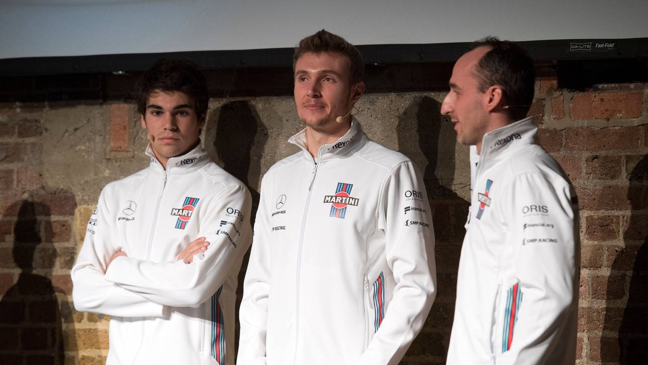 Die Williams-Fahrer in dieser Saison: Lance Stroll, Sergej Sirotkin und Robert Kubica (v.l.)