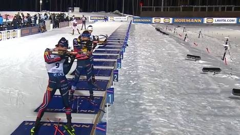 Der Biathlon-Weltcup in Kontiolahti findet seinen Abschluss mit dem Massenstart der Männer. Im Kampf um den Sieg kommt es zu einem Showdown im letzten Schießen, die deutschen Athleten können dort allerdings nicht mitreden.