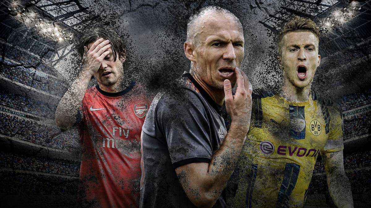 Wieder einmal wirft eine Verletzung Arjen Robben zurück. Doch der Bayern-Star ist nicht der einzige tragische Fall. SPORT1 zeigt das Team der verletzungsanfälligsten Spieler.