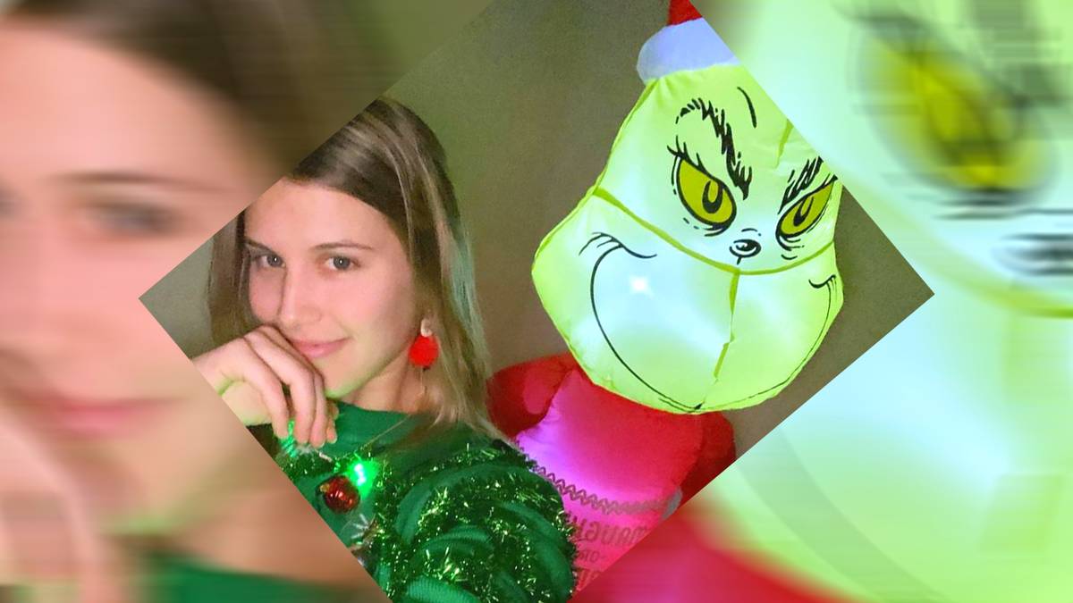 Tennis-Beauty Eugenie "Genie" Bouchard ist ebenfalls in Weihnachts-Stimmung und entlockt augenscheinlich sogar dem Grinch ein Grinsen