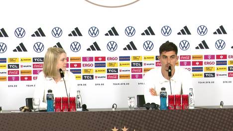 Auf der Pressekonferenz vor dem Testspiel der deutschen Nationalmannschaft gegen Griechenland spricht Nationalspieler Kai Havertz über Niclas Füllkrug.