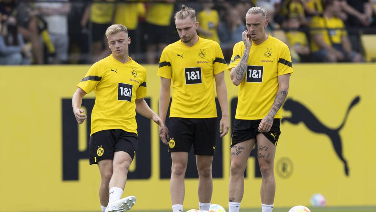 Dennis Lütke-Frie (l., mit Bradley Fink und Marius Wolf) schupperte auch schon bei den Profis rein 