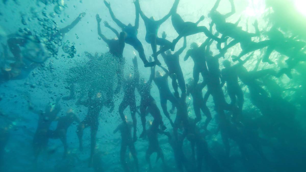 So sieht das ganze Spektakel aus der Fisch-Perspektive aus