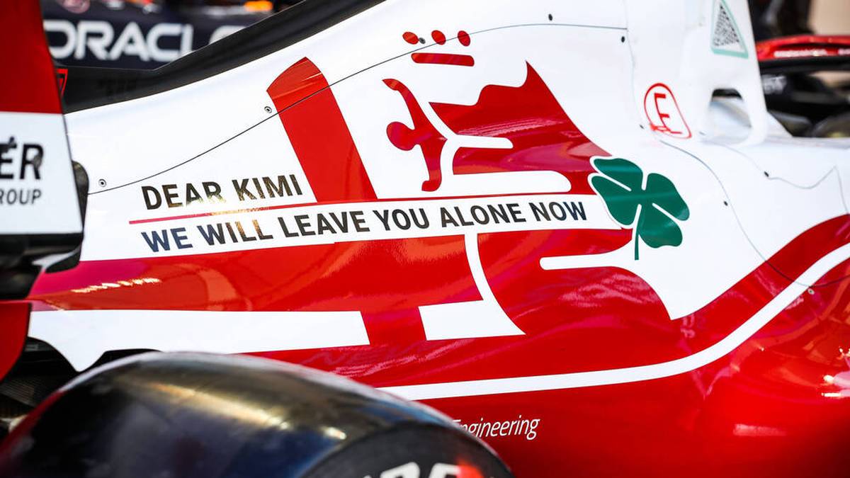 Eine Anspielung auf Kimi Räikkönens legendären Spruch ziert seinen Renner im letzten Formel-1-Lauf seiner Karriere