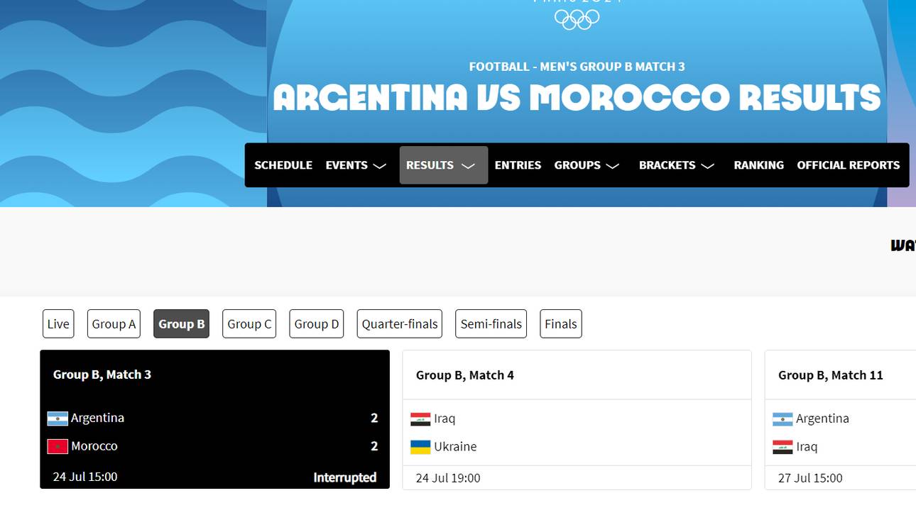 Offiziell war die olympische Fußball-Partie zwischen Argentinien und Marokko auch zwei Stunden nach dem vermeintlichen Abpfiff noch nicht beendet