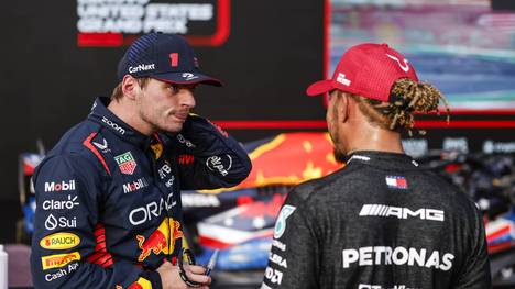 Max Verstappen (l.) und Lewis Hamilton haben nach dem Austin-GP viel Gesprächsbedarf