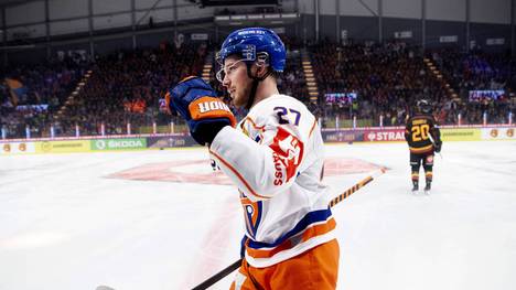 230218 Tapparas Kristian Tanus celebrates after scoring 0-1 during the final of Champions Hockey League between Lulea and Tappara on February 18, 2023 in Lulea. *** 230218 Tapparas Kristian Tanus celebrates after scoring 0 1 during the final of Champions Hockey League between Lulea and Tappara on February 18, 2023 in Lulea, PUBLICATIONxNOTxINxSWExNORxAUT Copyright: SIMONxELIASSON BB230218SE005