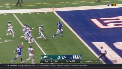 Die New York Giants holen gegen die Philadelphia Eagles ihren dritten Sieg der NFL-Saison. Quarterback Daniel Jones zeigt eine starke Leistung. 