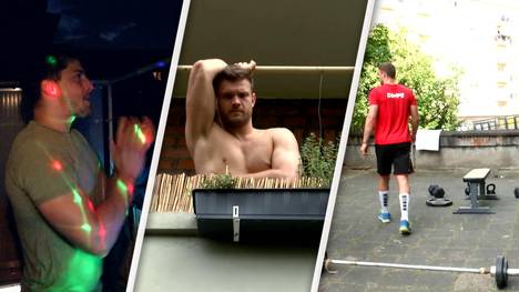 In Zeiten von Corona muss man erfinderisch werden. So auch die Spieler des Handball-Bundesligisten aus Ludwigshafen. So wird der Innenhof schnell zum Fitnessstudio und der Balkon zum Club.