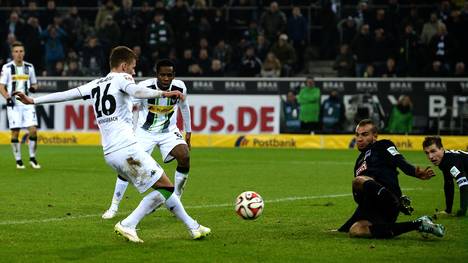 Thorgan Hazard (l.) macht sein erstes Bundesliga-Tor
