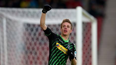 Patrick Herrmann von Borussia Möchengladbach feiert seinen Treffer gegen den VfB Stuttgart