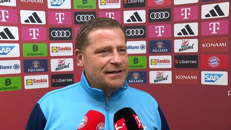 Nach dem Sieg von Bayern München gegen Eintracht Frankfurt äußert sich FCB-Sportvorstand Max Eberl zum Zoff zwischen Uli Hoeneß und Thomas Tuchel.