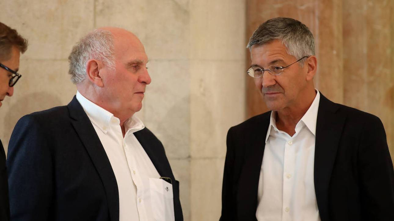 Uli Hoeneß (l.) und Herbert Hainer beim Empfang in der Bayerischen Staatskanzlei