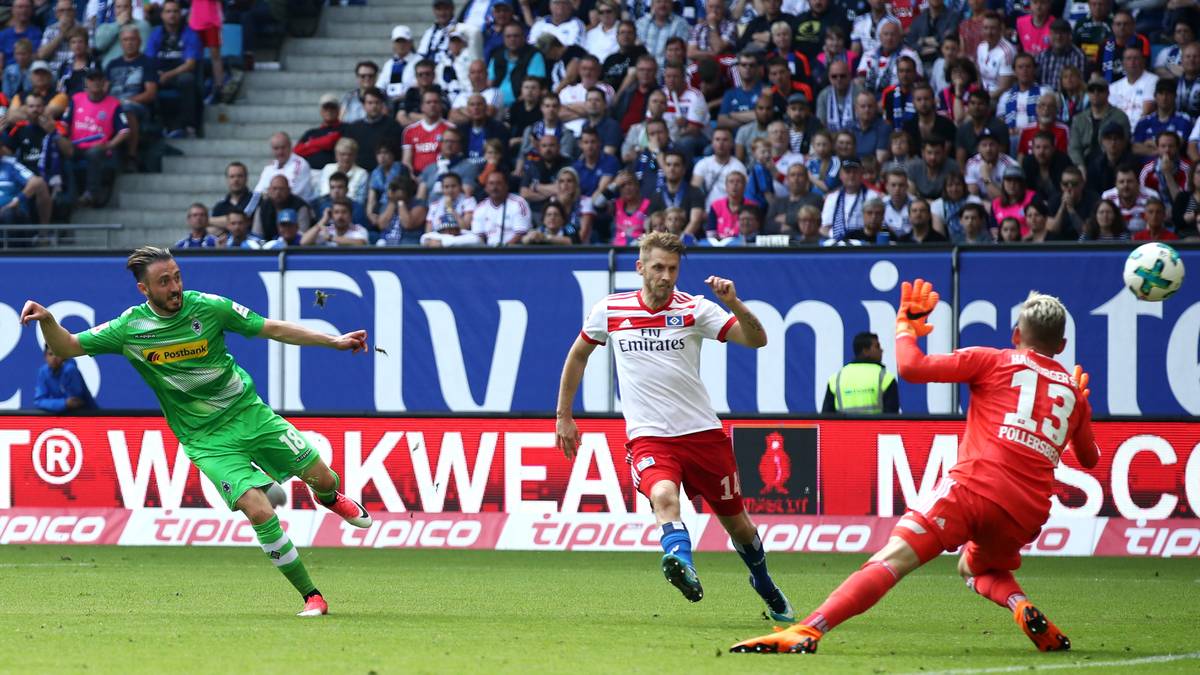 Aber auch der HSV kann die Führung nicht halten. Josip Drmic gleicht nach einem sehenswerten Spielzug für Mönchengladbach aus