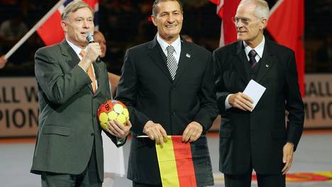 Hans Wilhelm Gäb (r.) bei der Handball-WM 2007 