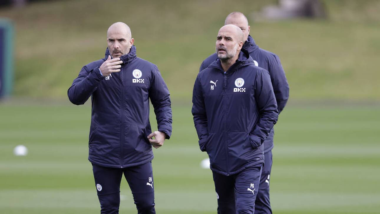 Enzo Maresca (l.) und Pep Guardiola arbeiteten bei Manchester City zusammen