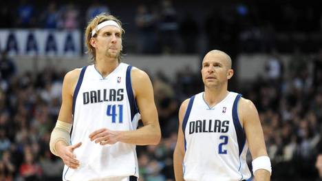 Jason Kidd (r.) holte 2011 den NBA-Titel mit Dirk Nowitzki, nun wird er Trainer der Mavericks