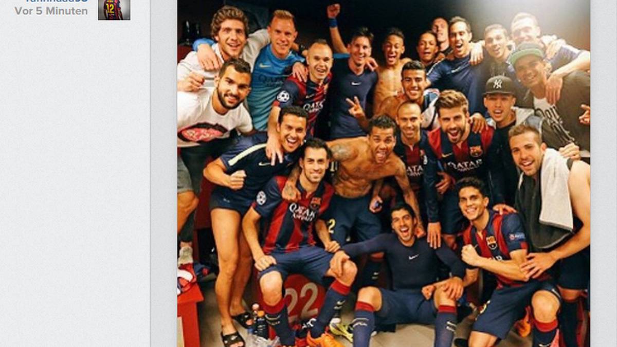 Anschließend feierte die Mannschaft des FC Barcelona in der Kabine ausgelassen den Erfolg. Rafinha und Neymar gaben über Instagram Einblick. Barcelona ist auf dem besten Weg nach Berlin