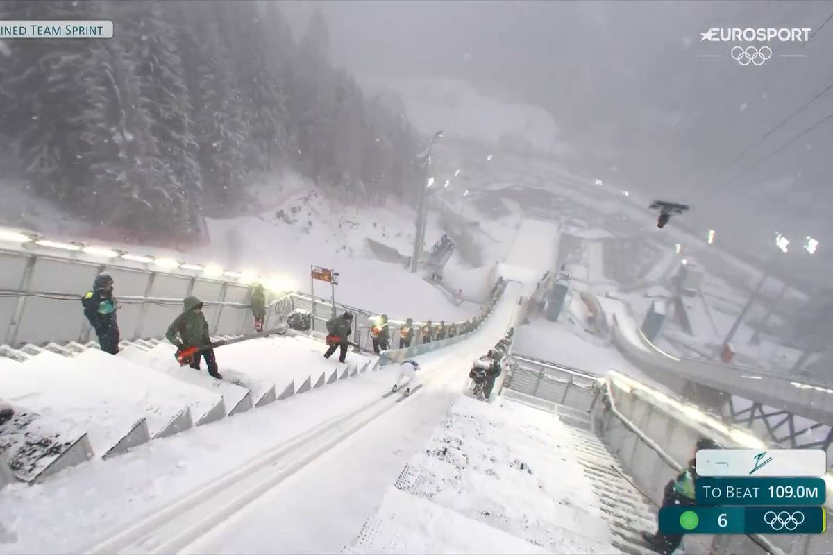 Beängstigender Moment auf der Schanze!
