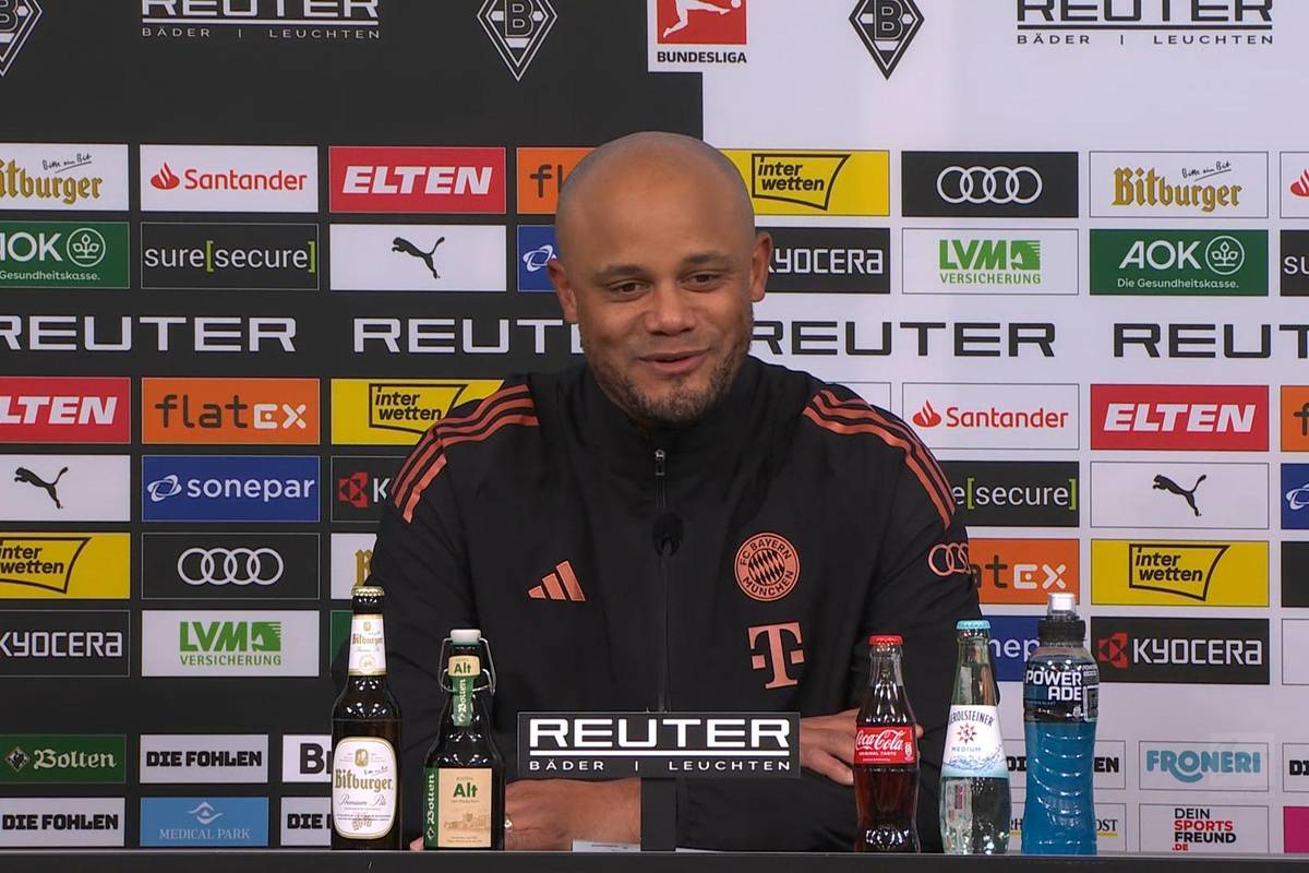 Bayern-Trainer Vincent Kompany bewertet Leroy Sanés Leistung nach dem Gladbach-Spiel. Auf die Frage nach dem auslaufenden Vertrag seines Flügelspielers weicht der Coach aus.