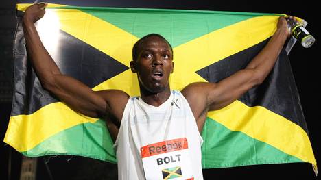 Usain Bolt aus Jamaika bei seinem ersten Halt in New York 2008