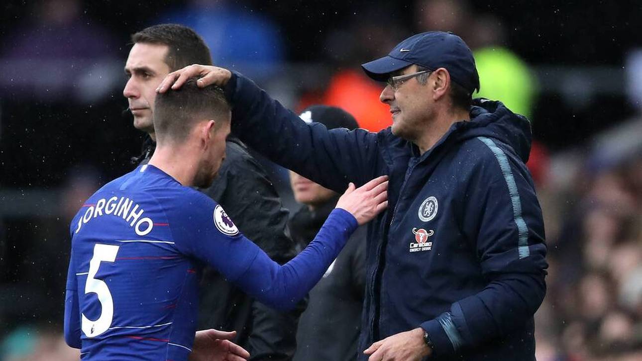 Jorginho (l) mit Maurizio Sarri