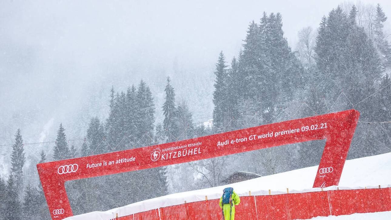 Streif-Abfahrt wieder unterbrochen