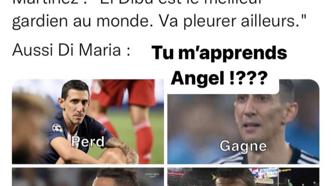 Der französische Weltmeister Adil Rami verhöhnt Ángel Di María