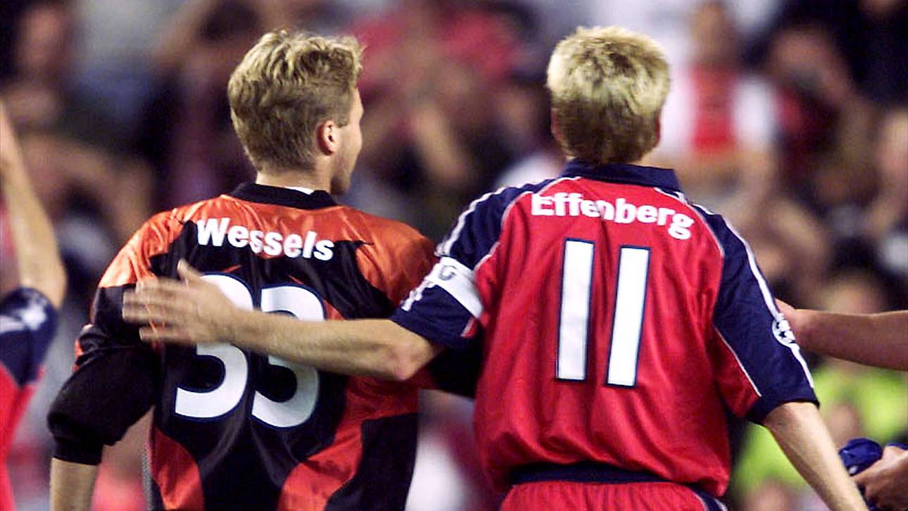 Stefan Wessels und Stefan Effenberg nach Wessels Debüt bei den Glasgow Rangers