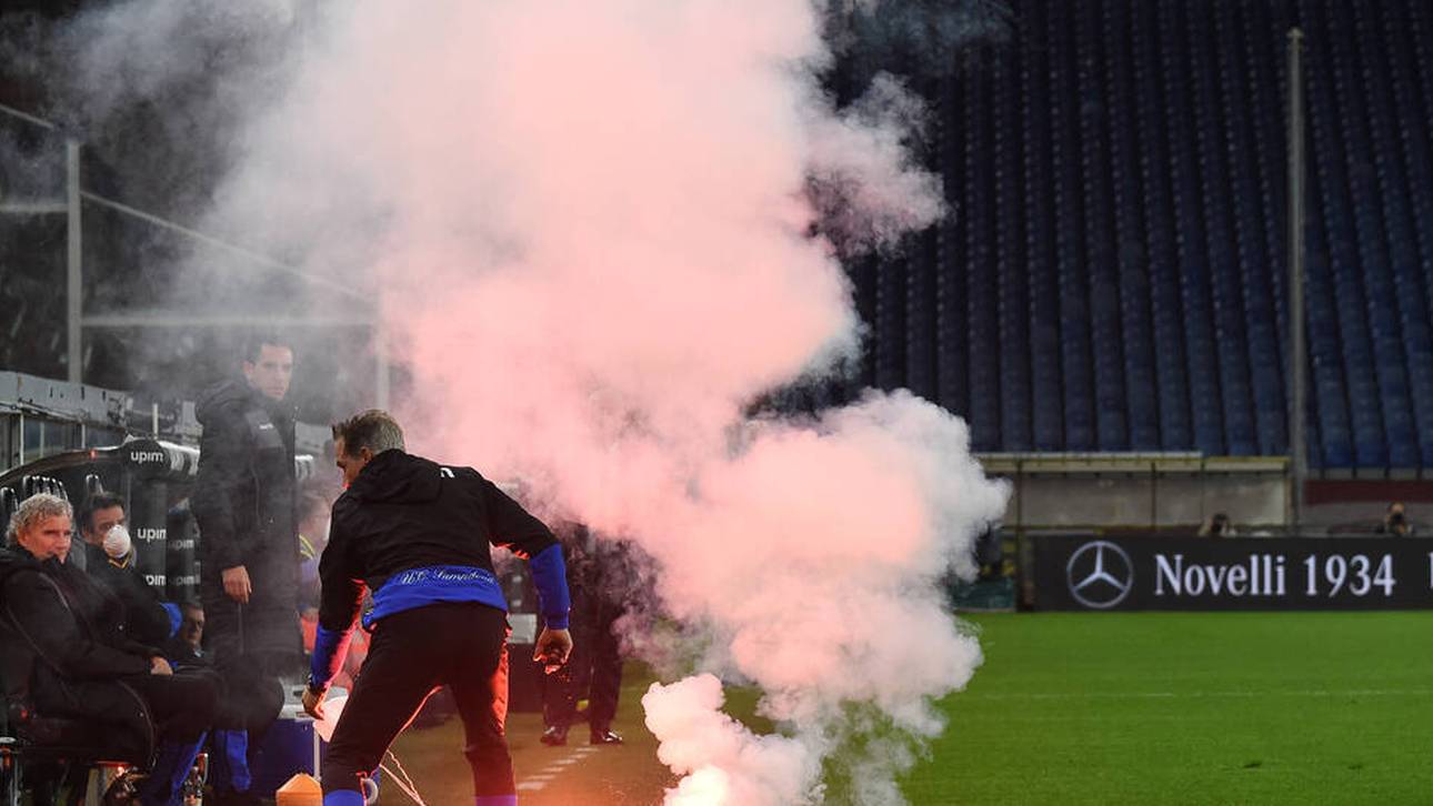 Rakete per Fallschirm ins Stadion