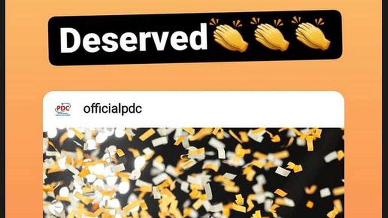 Gabriel Clemens gratuliert Michael Smith in seiner Instagram-Story zum WM-Titel