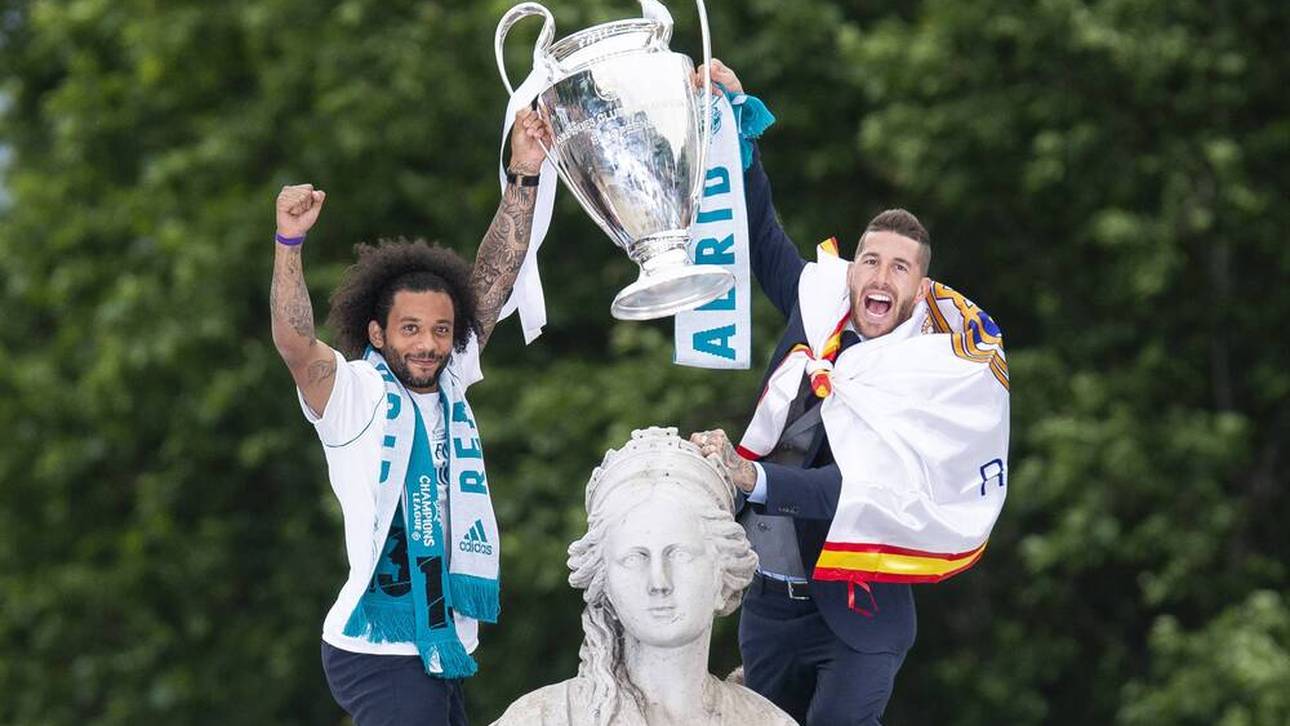 Sergio Ramos (R) feiert den Champions-League-Triumph mit Marcelo
