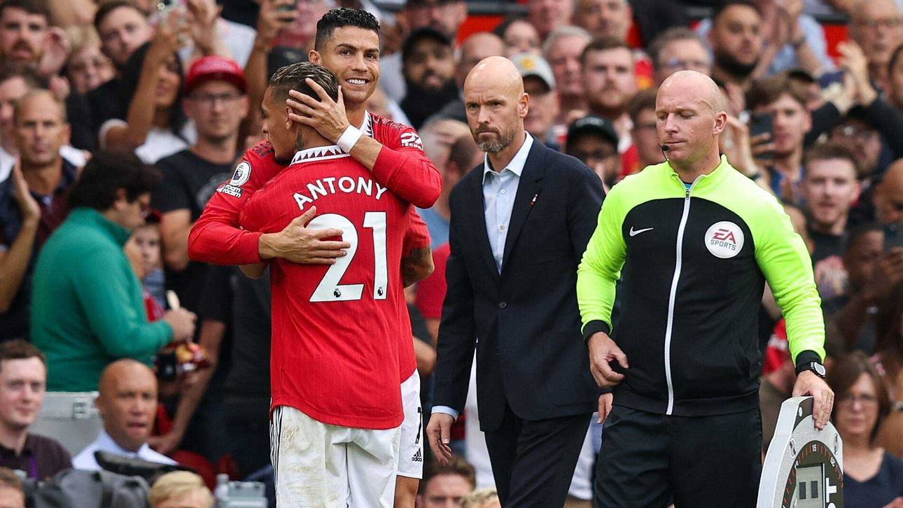 Cristiano Ronaldo wurde bei Manchester United für Neuzugang Antony eingewechselt