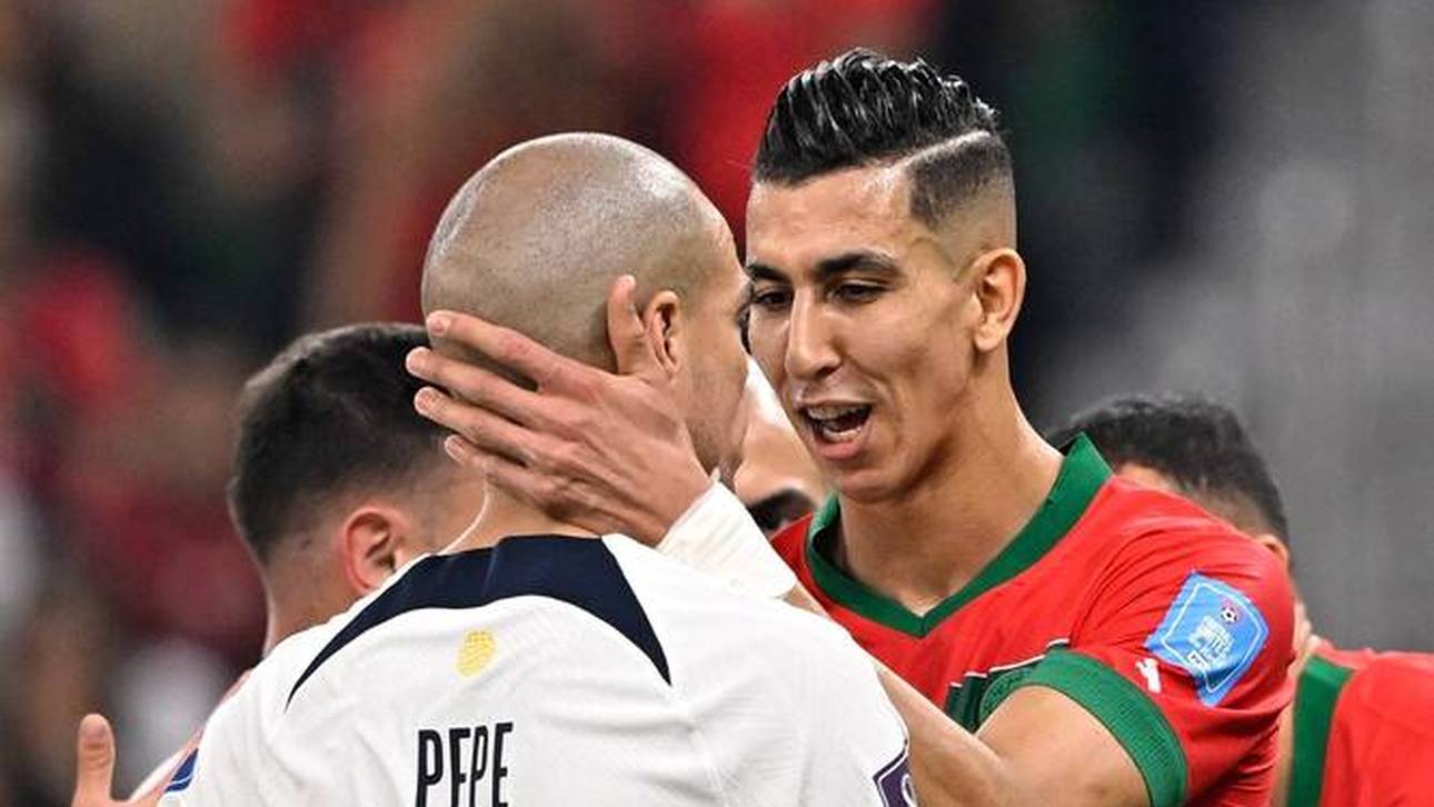 Marokko-Star küsst Pepes Glatze