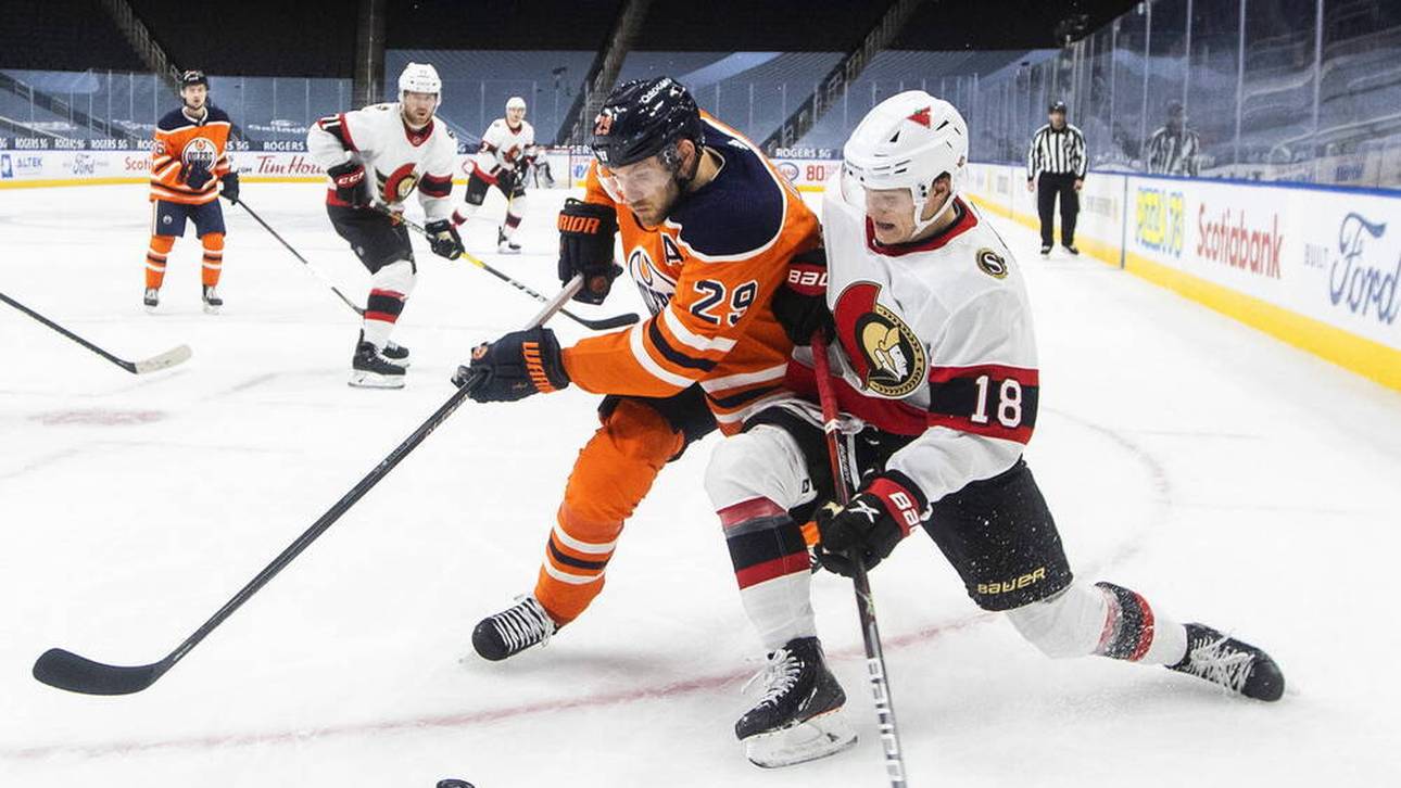 NHL-Superstar Leon Draisaitl (l.) und der deutsche Shootingstar Tim Stützle (r.) mischen die NHL auf