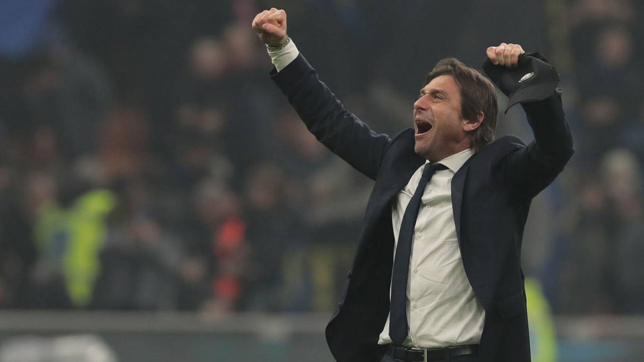 Antonio Conte feiert den Sieg gegen den AC Mailand