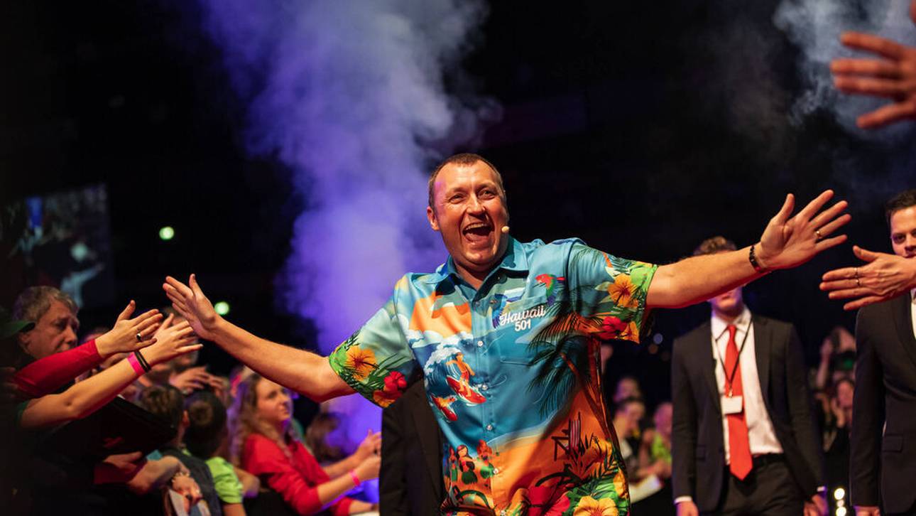 Ex-Profi Wayne Mardle bei einem Showturnier in Kiel