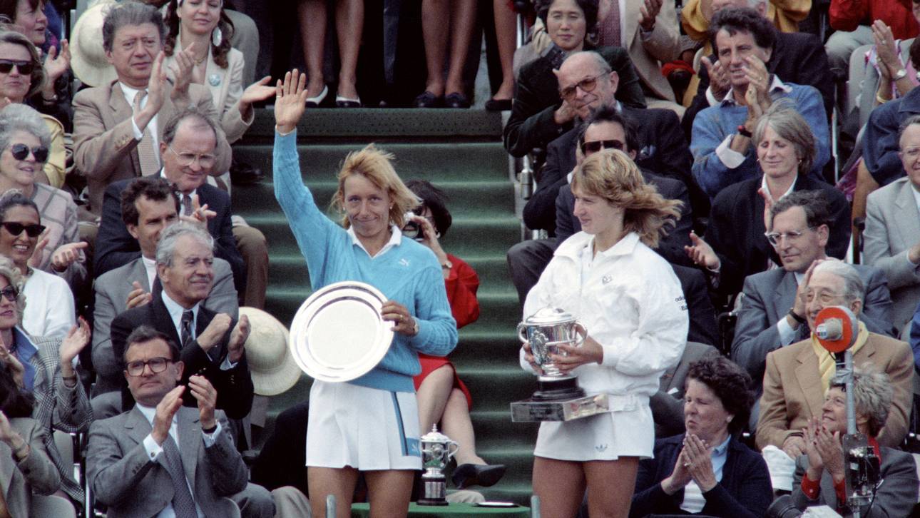 Steffi Graf gewann 1987 das Finale der French Open gegen Martin Navratilova