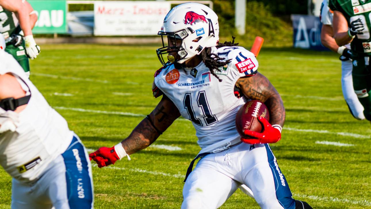 Lennies McFerren gelangen für die Ravensburg Razorbacks gleich zwei Touchdowns
