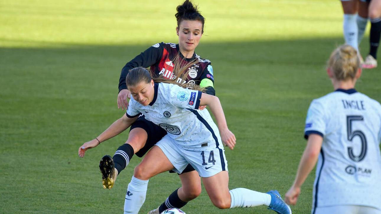 Lina Magull im Zweikampf mit Chelseas Francesca Kirby