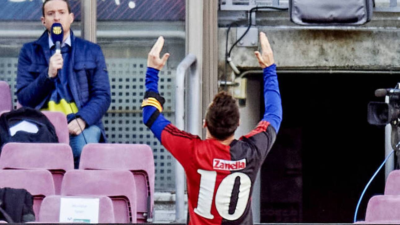 Lionel Messi widmet seinen Treffer im November 2020 Diego Maradona