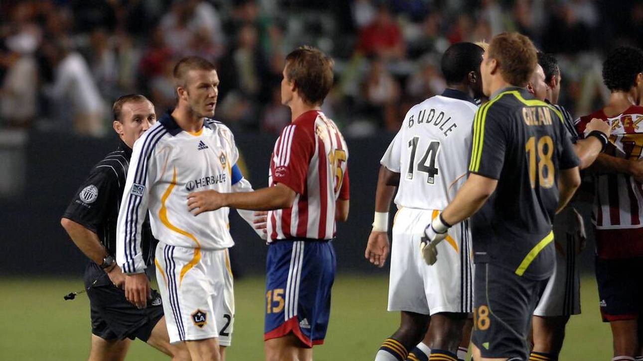 Als Leipzigs Coach Beckham in den Bauch trat