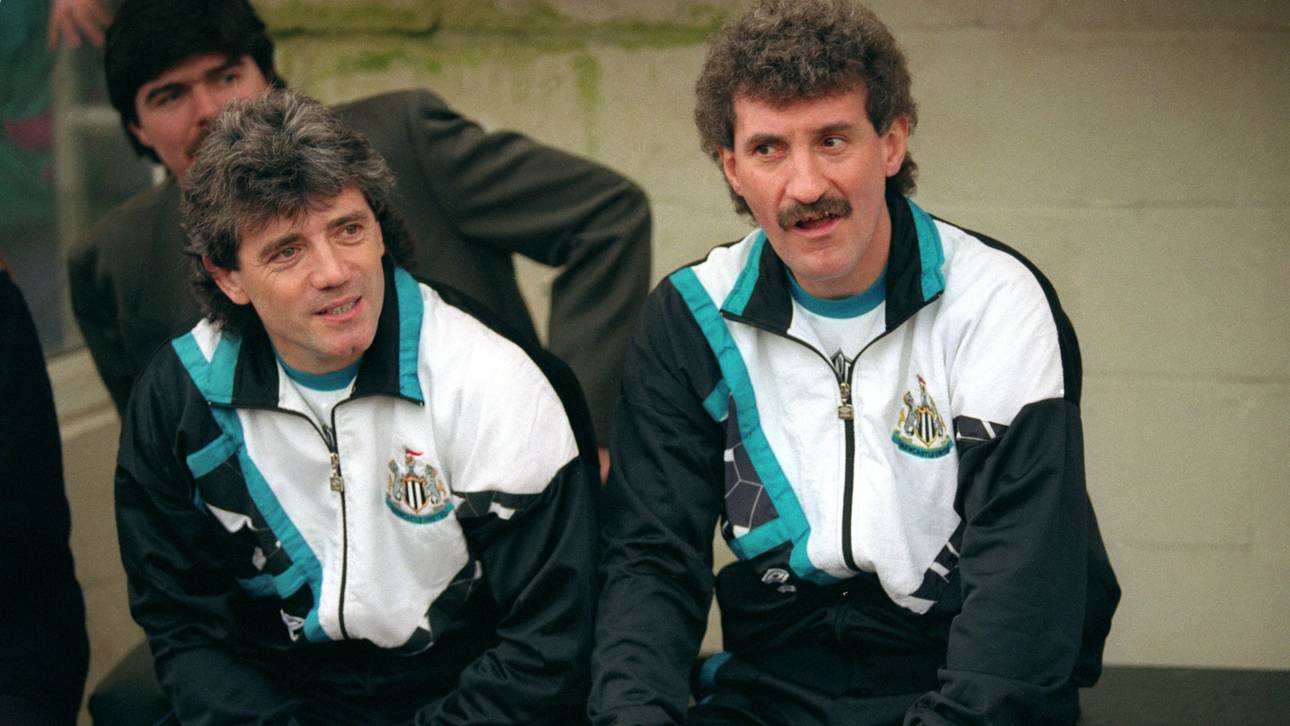 Kevin Keegan (l.) und Assistent Terry McDermott verpassten 1996 knapp den Meistertitel
