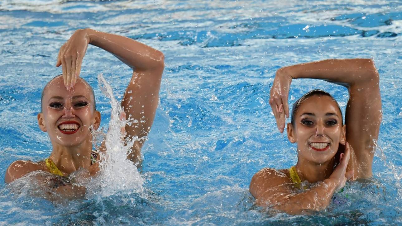 Schwimm-EM in Rom: Synchronschwimmerinnen Bojer/Zimmer Achte